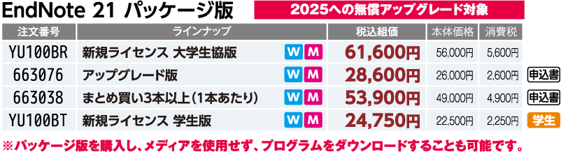 EndNote 21 パッケージ版　