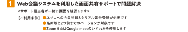 Web会議システムを利用した画面共有サポートで問題解決