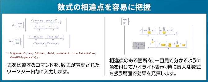 数式の相違点を容易に把握
