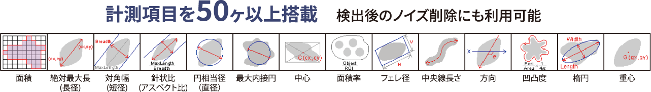 計測項目を50ヶ以上搭載