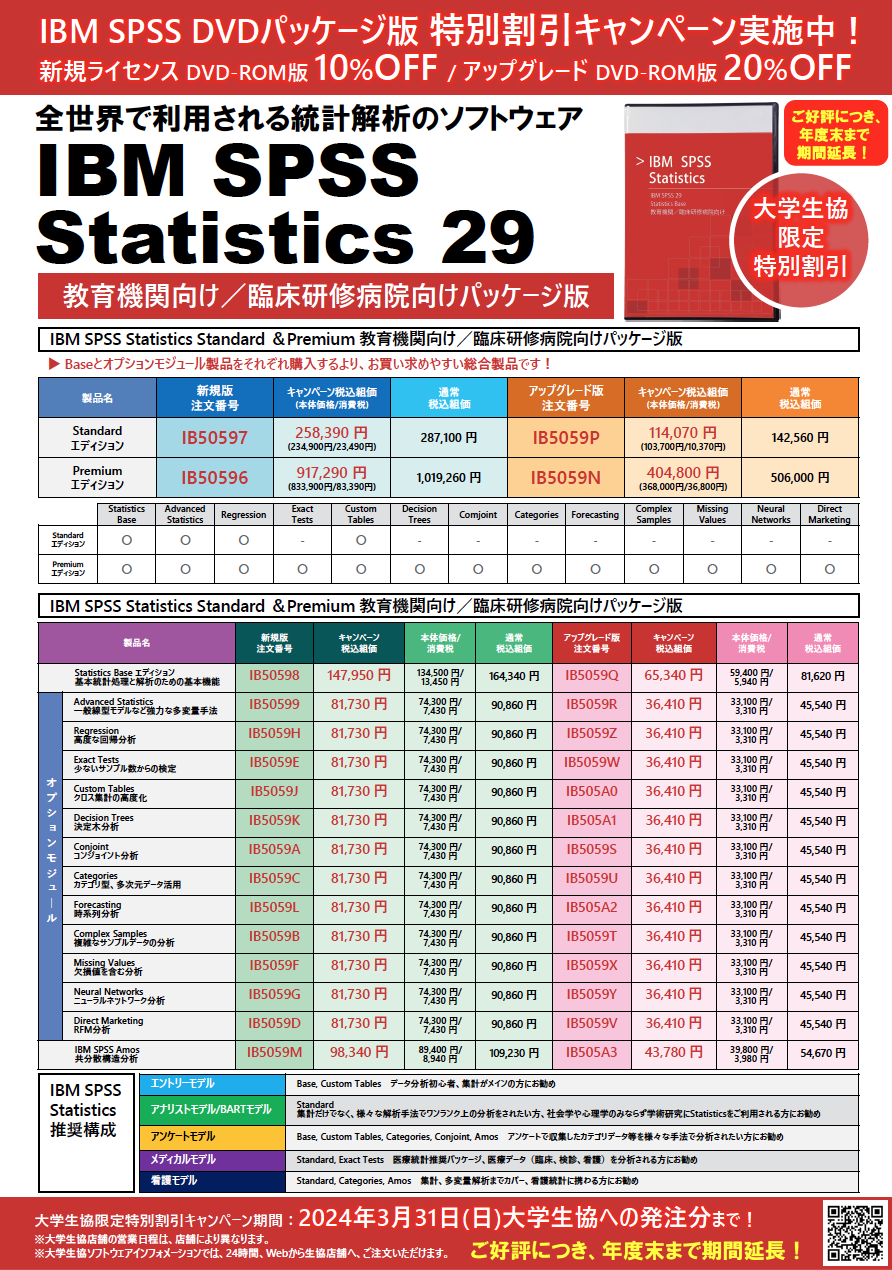 IBM SPSS 22.0 Statistics BASE 教育機関向け - その他